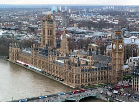 Westminster Palace vanaf de London Eye