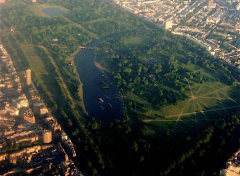 Hyde Park gezien vanuit de lucht