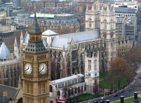Westminster Abbey vanuit Londen Eye
